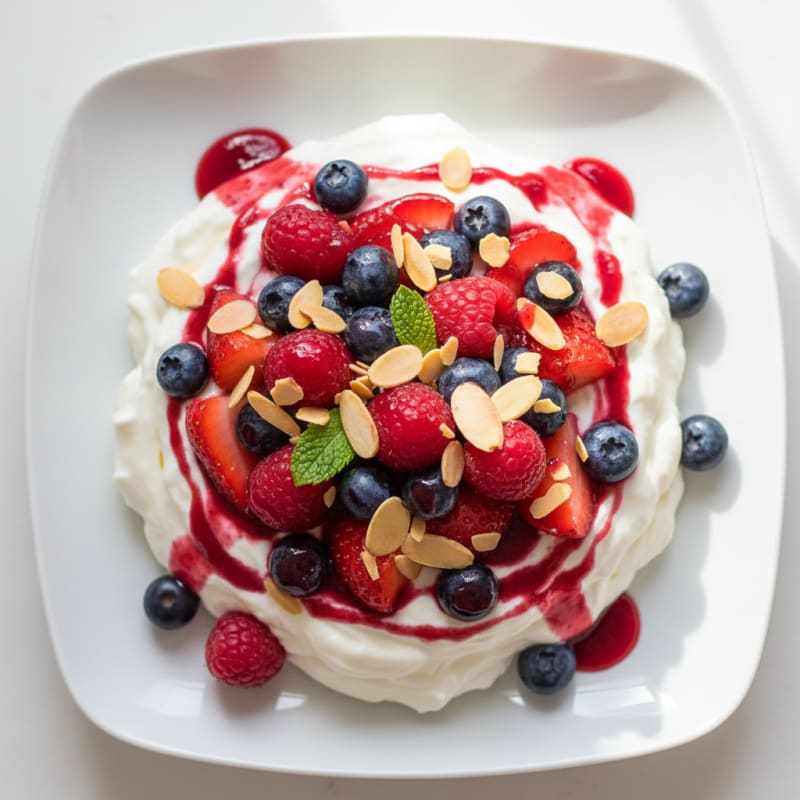 Silky Greek Yogurt Protein Mousse with Mixed Berries