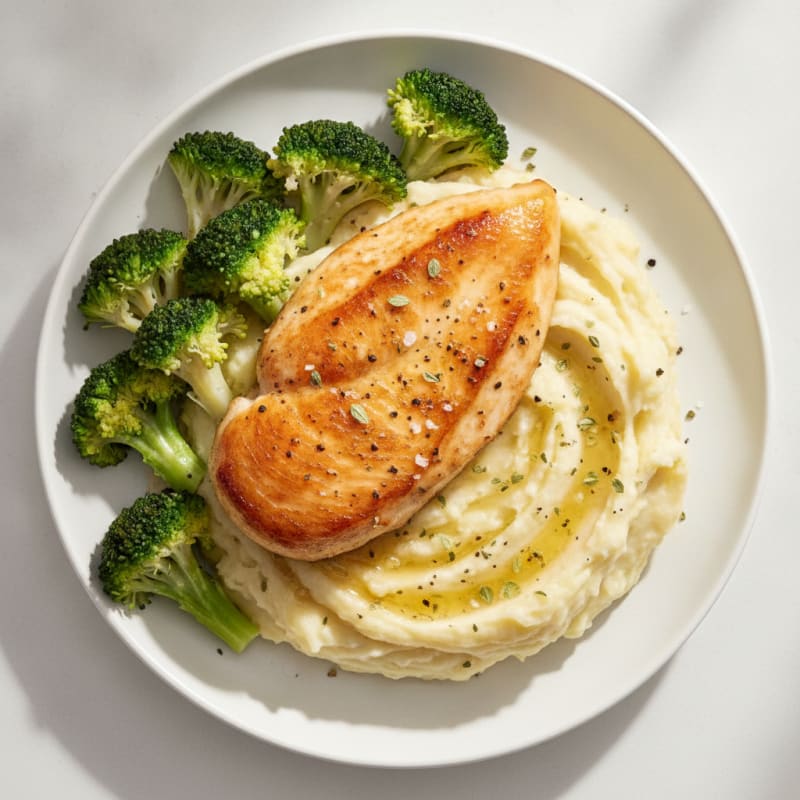 Roasted Garlic Mash with Herbed Chicken