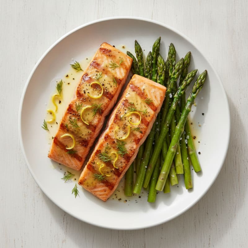 Lemon Herb Grilled Salmon with Asparagus