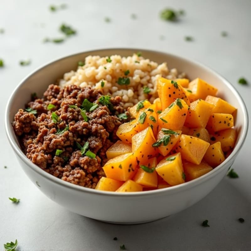 Lean Ground Beef and Crispy Potato Bowl with Fresh Salsa and Zesty Rice