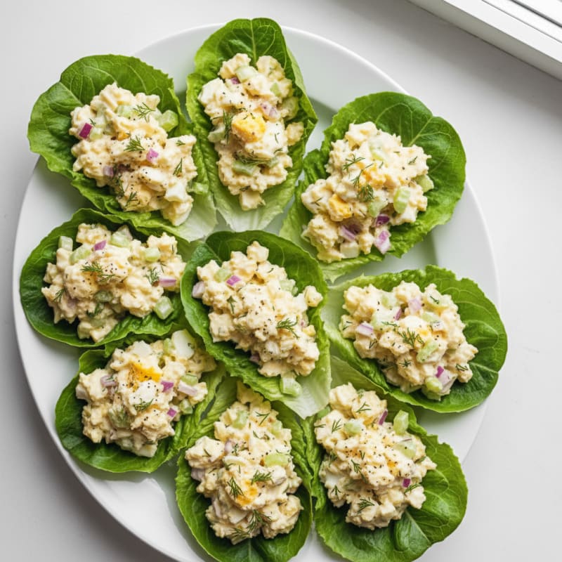 Creamy Dill Egg Salad Lettuce Wraps