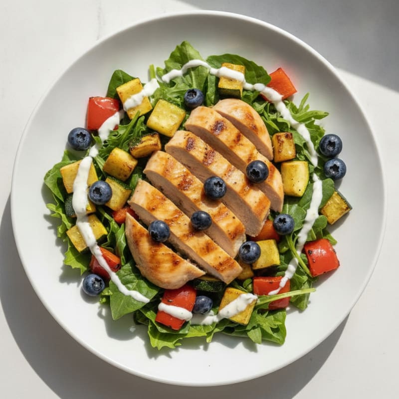 Grilled Chicken and Roasted Vegetable Salad