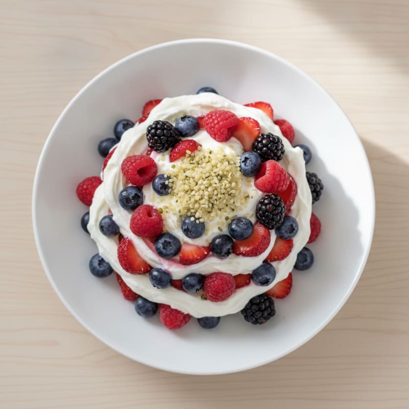 Greek Yogurt Protein Parfait with Mixed Berries