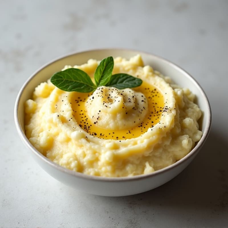 Creamy Cauliflower-Potato Mash with Roasted Garlic