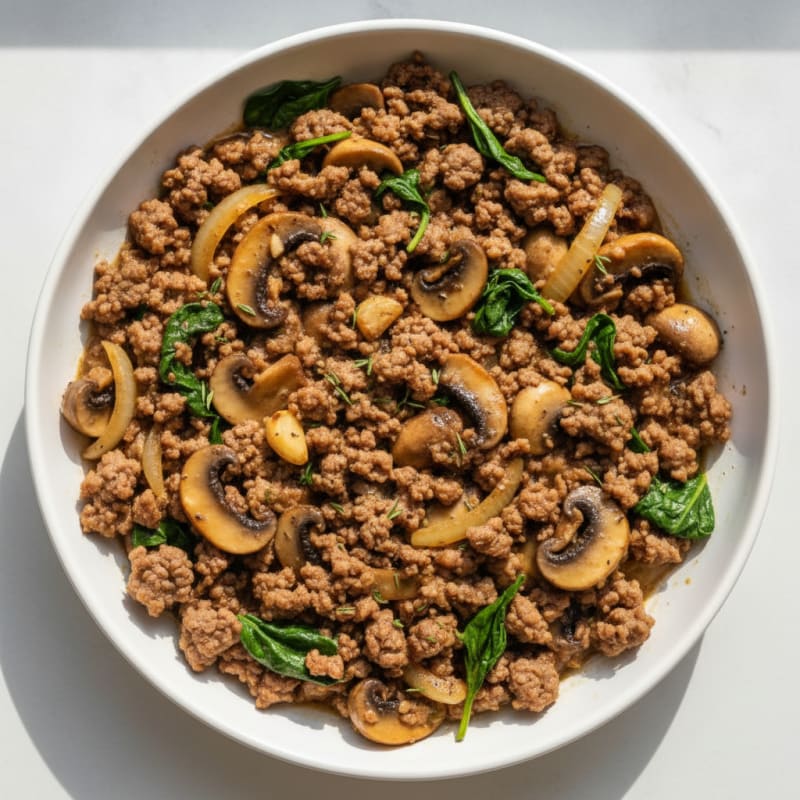 Savory Ground Beef and Mushroom Skillet