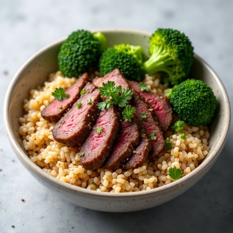 Tender Beef and Crispy Broccoli Rice Bowl