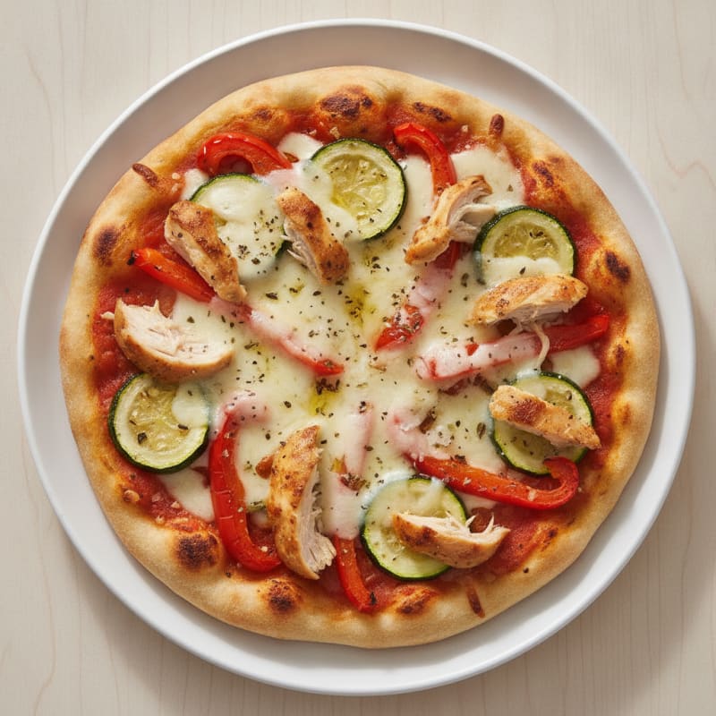 Garlic Naan Pizza with Roasted Vegetables