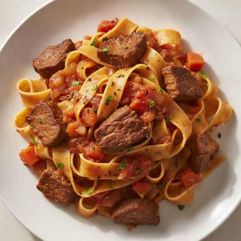 Braised Brisket Pappardelle with Rich Tomato Ragu