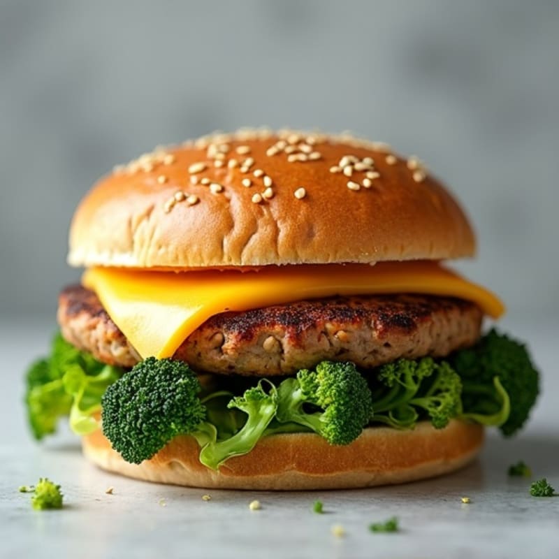 Juicy Turkey Burgers with Roasted Broccoli