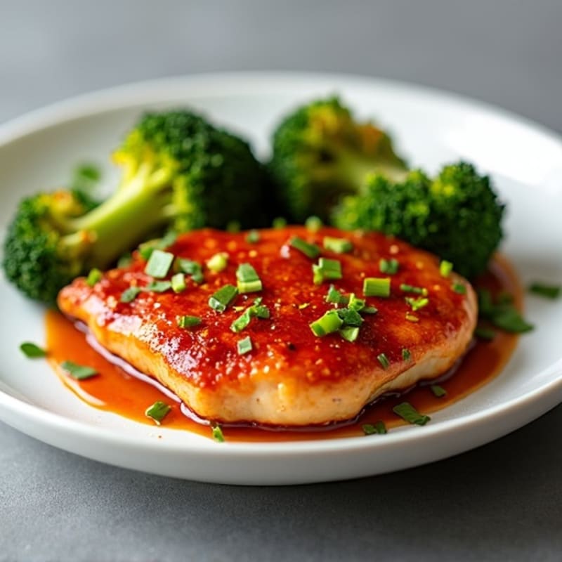 Gochujang Glazed Chicken with Crispy Roasted Broccoli