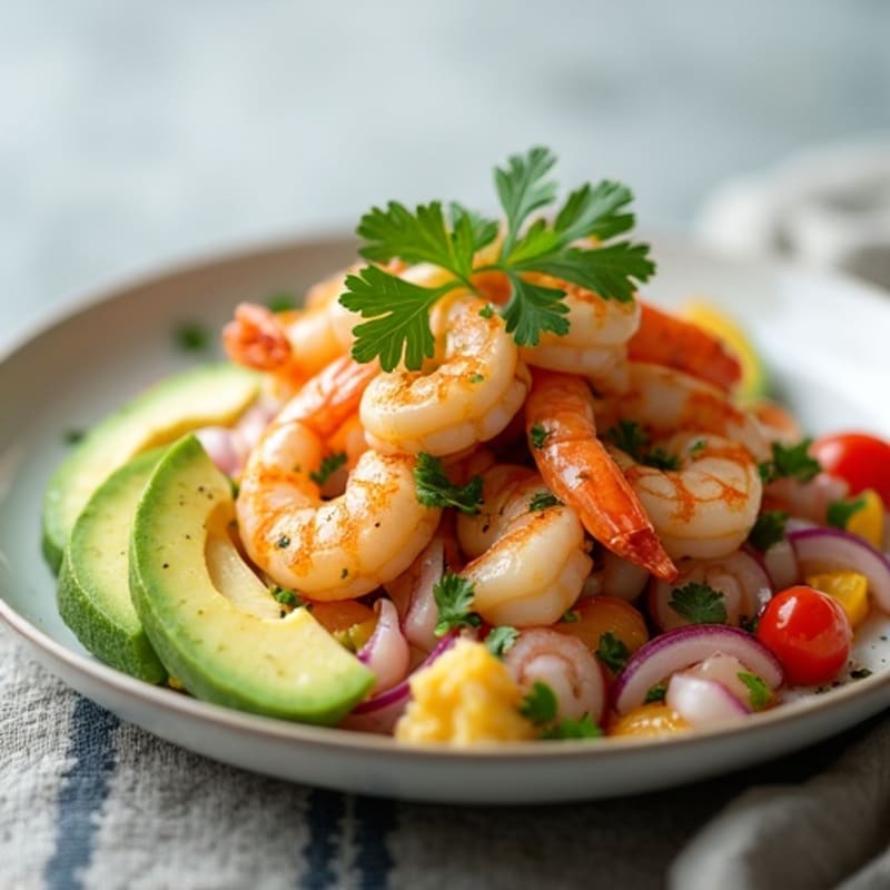 Citrus-Marinated Shrimp and Creamy Avocado Ceviche