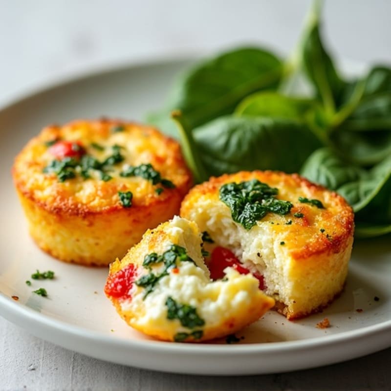 Fluffy Egg White Bites with Spinach and Feta
