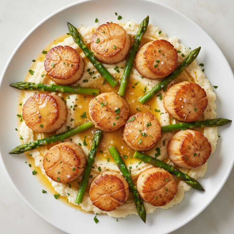 Golden Pan-Seared Scallops with Lemon-Herb Butter