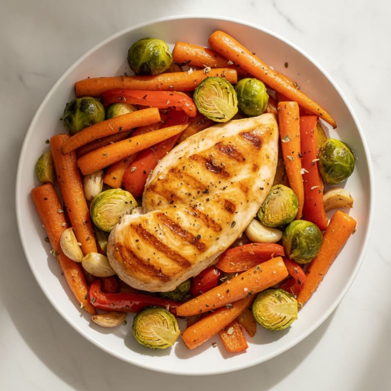 Pan-Seared Chicken with Roasted Vegetables