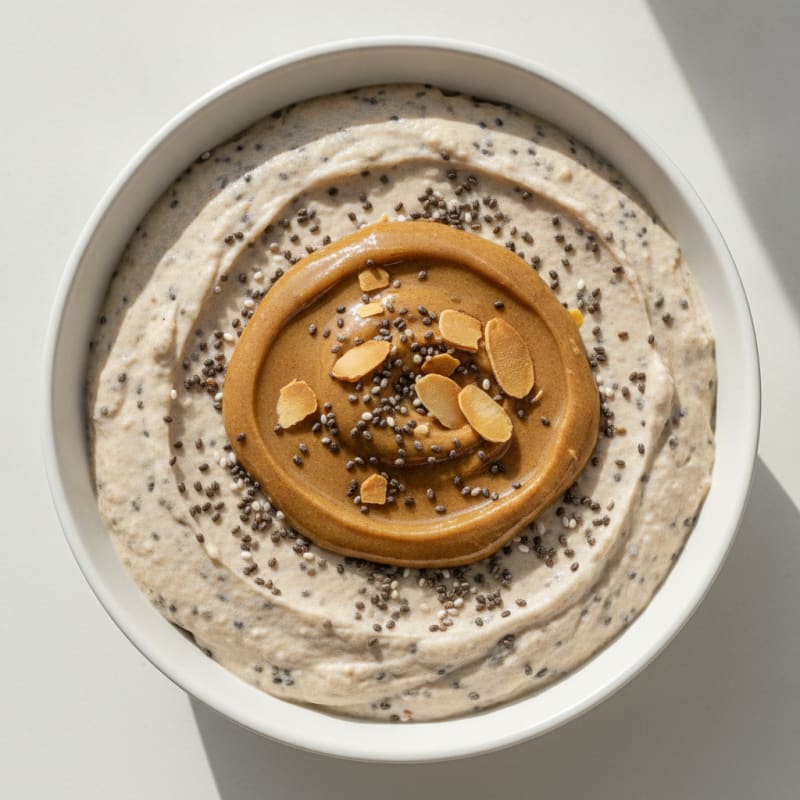 Creamy Vegan Protein Pudding with Chia and Almond Butter