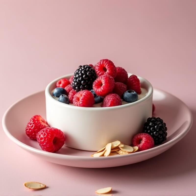 Greek Yogurt Protein Pudding with Mixed Berries