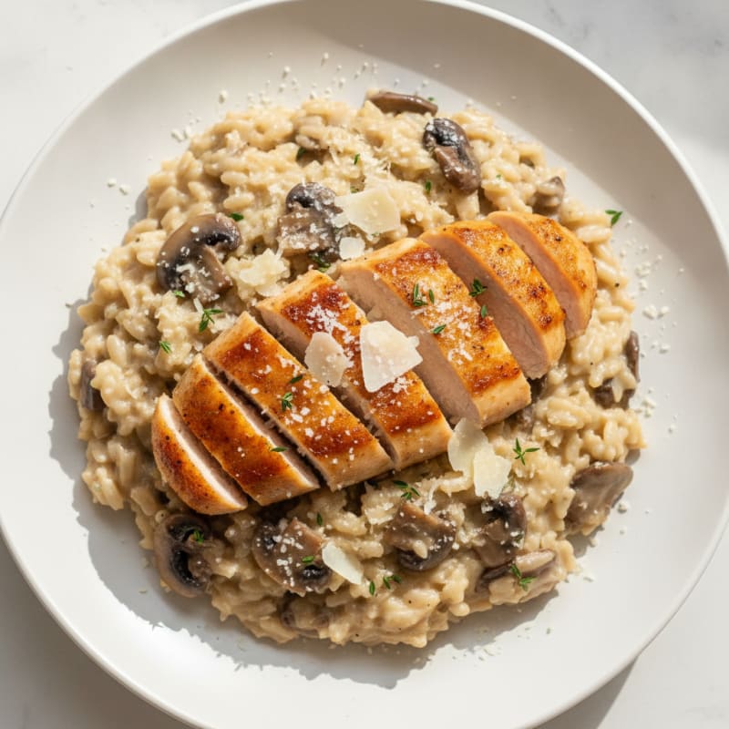 Creamy Mushroom Risotto with Parmesan