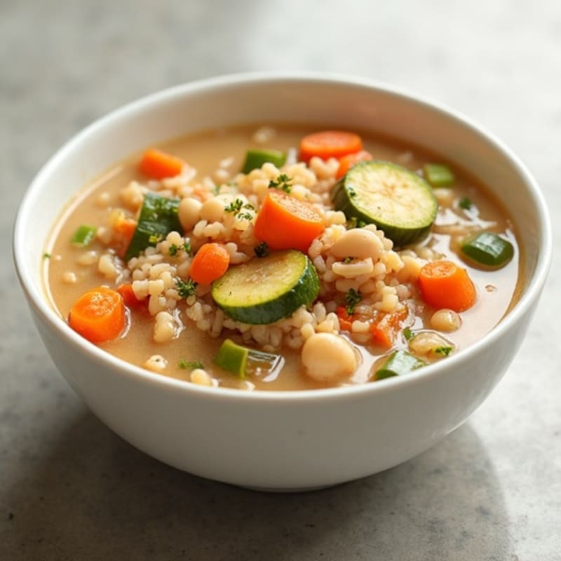 Creamy Wild Rice and Roasted Vegetable Soup