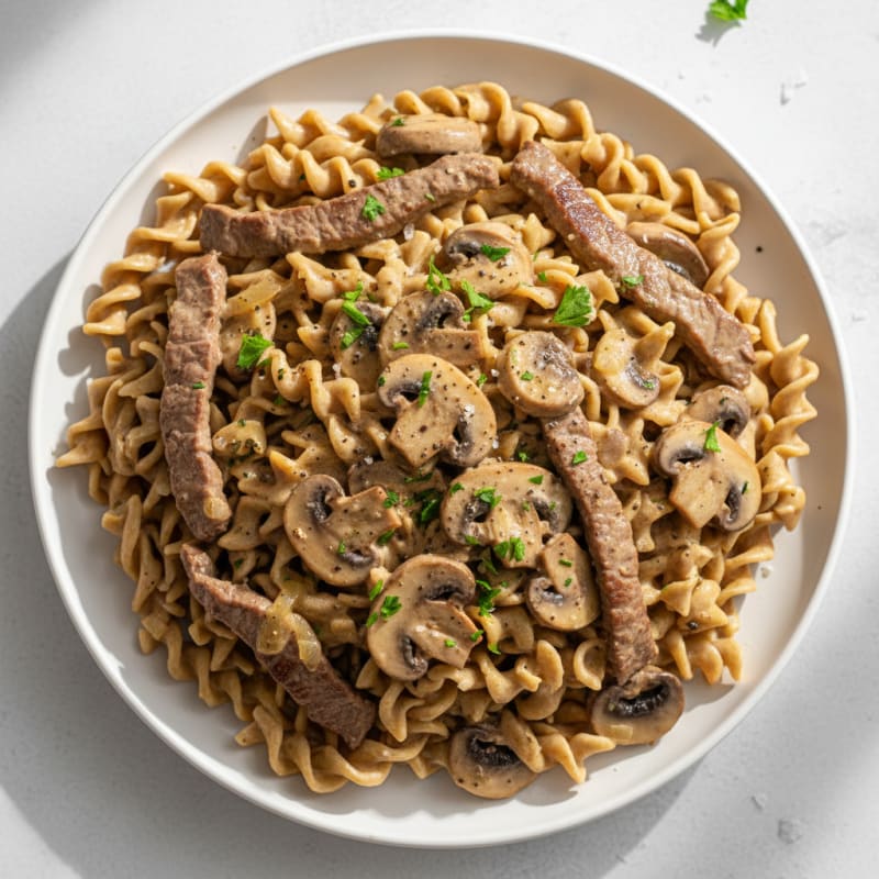 Tender Creamy Beef Stroganoff with Mushrooms