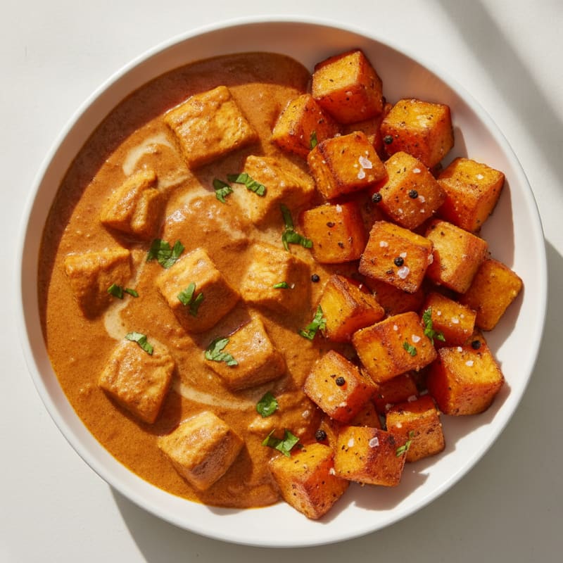 Butter Chicken with Roasted Sweet Potatoes