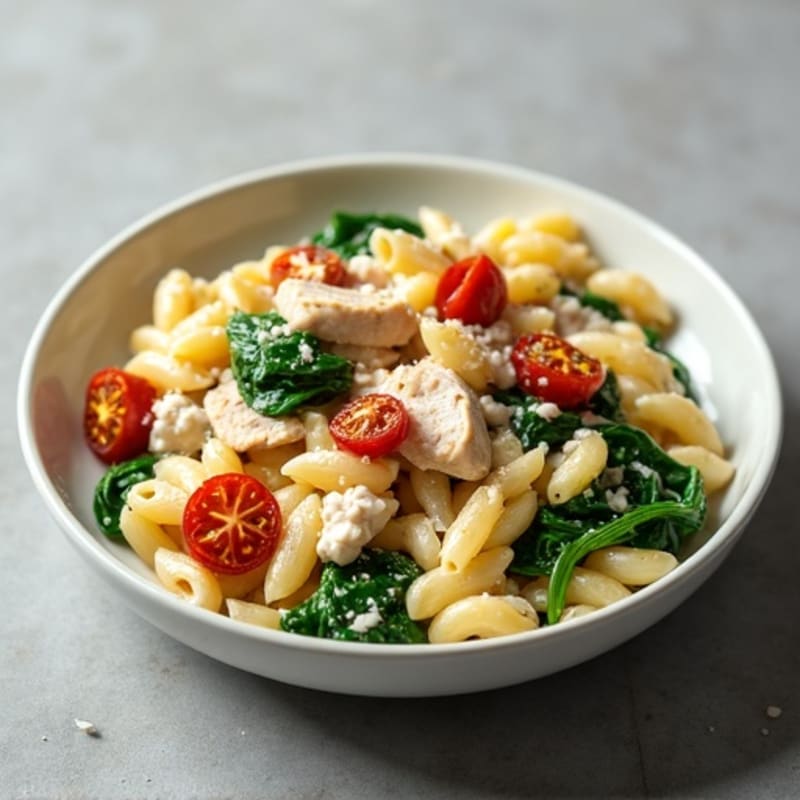 Creamy Chicken Pasta with Fresh Spinach and Sun-Dried Tomatoes