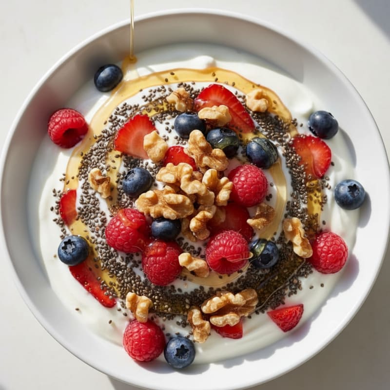 Creamy Greek Yogurt with Chia Seeds and Berries