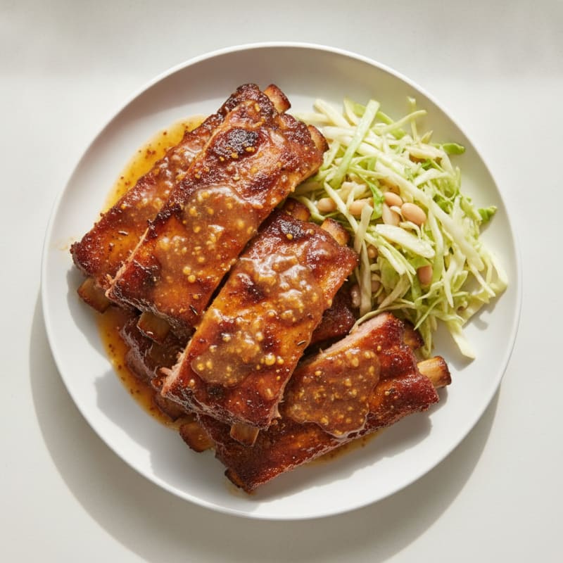 Smoked BBQ Pork Ribs with Tangy Sauce