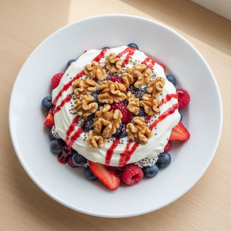 Greek Yogurt Protein Parfait with Mixed Berries