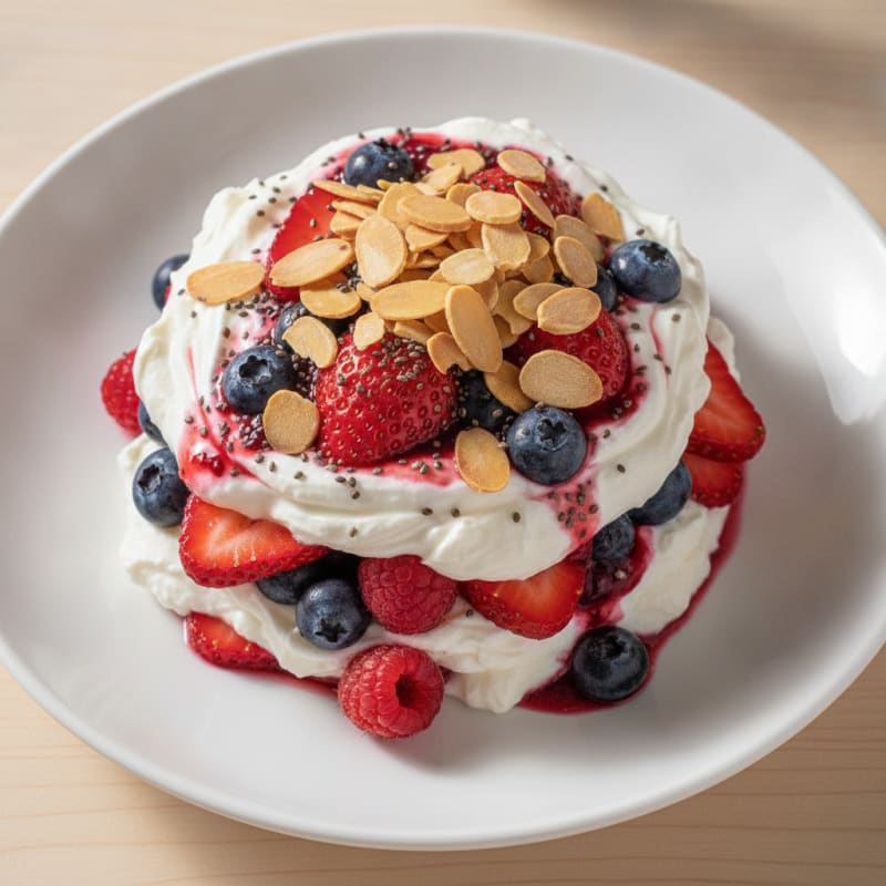 Greek Yogurt Protein Parfait with Mixed Berries
