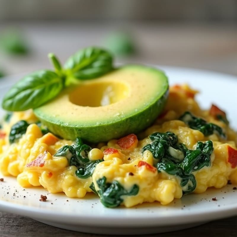 Creamy Chicken and Spinach Scramble