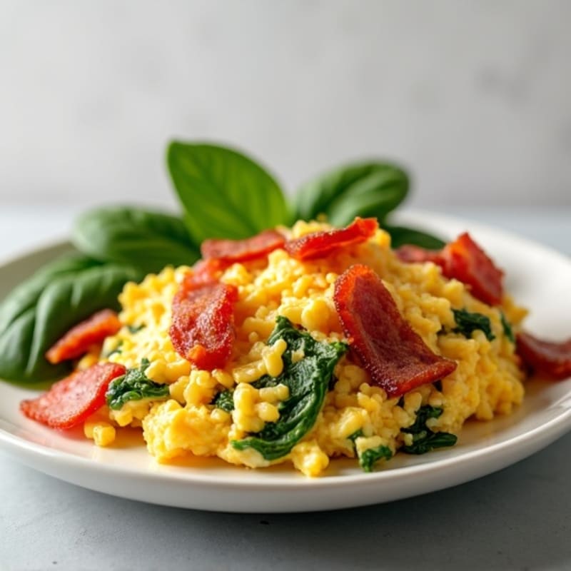Egg White Veggie Scramble with Turkey Bacon