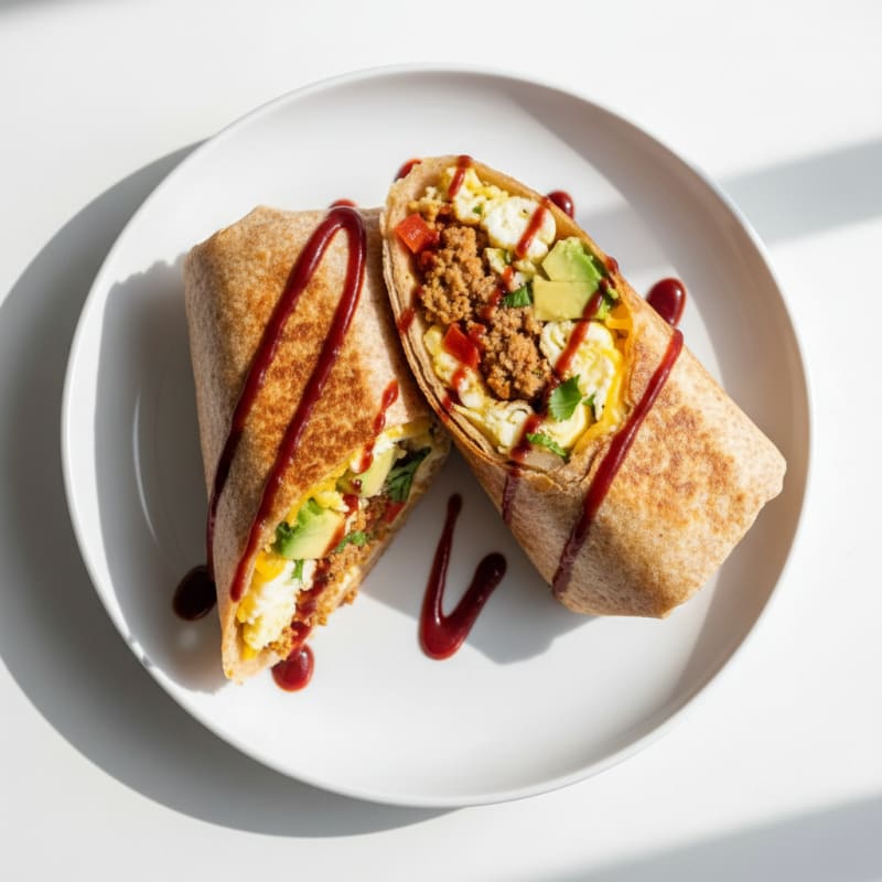 Crispy Chorizo and Egg Breakfast Burrito