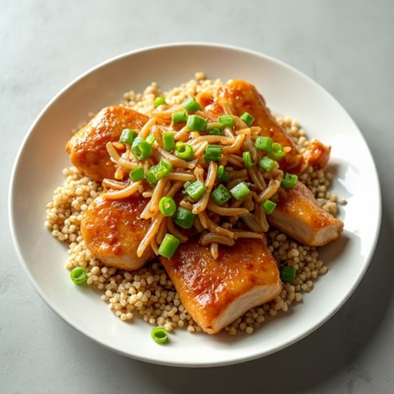 Garlic-Ginger Chicken with Crispy Asian Cabbage Stir-Fry