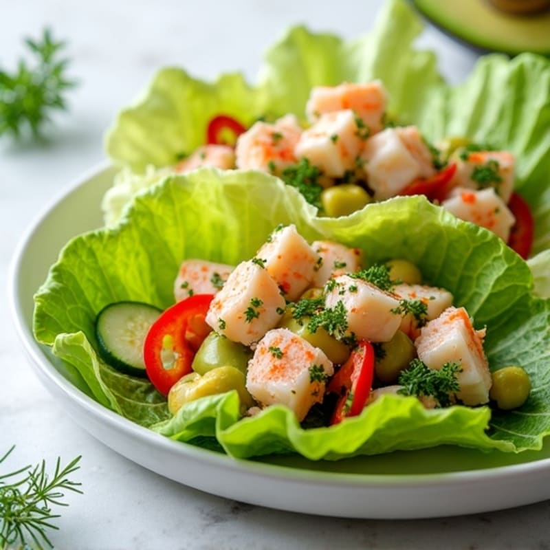 Fresh Lobster Lettuce Wraps with Lemon Herb Dressing