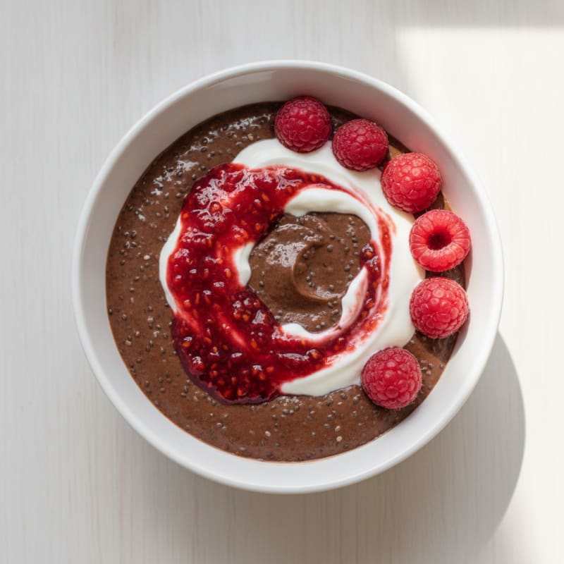 Silky Chocolate Protein Pudding with Chia Seeds