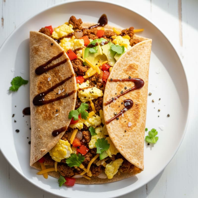 Crispy Chorizo and Egg Breakfast Burrito