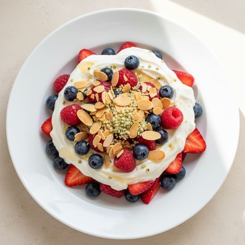 Greek Yogurt Protein Parfait with Mixed Berries