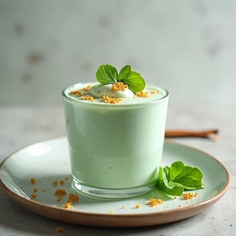 Creamy Greek Yogurt Protein Mousse with Spinach and Vanilla