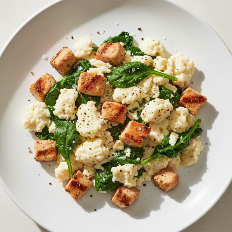 Egg White Scramble with Grilled Turkey Breast