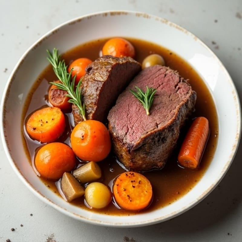 Tender Slow-Cooked Beef Pot Roast with Root Vegetables