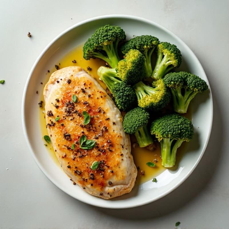 Lemon Herb Roasted Chicken with Crispy Roasted Broccoli