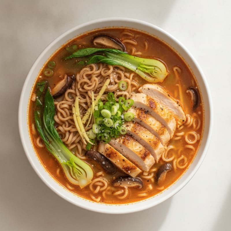 Sriracha Chicken Ramen Soup