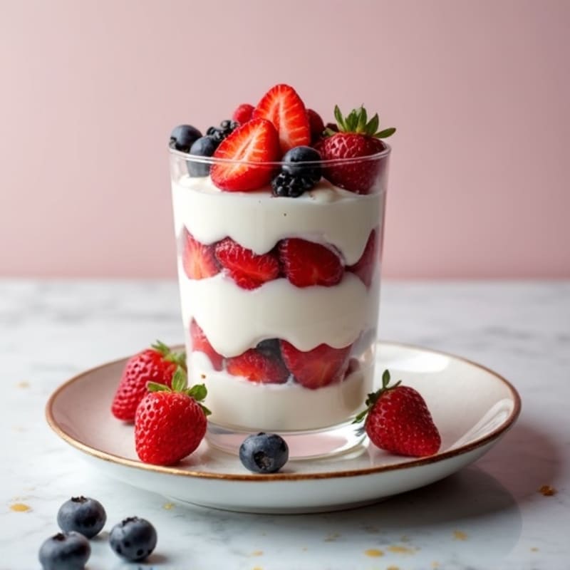 Silky Greek Yogurt Protein Parfait with Mixed Berries