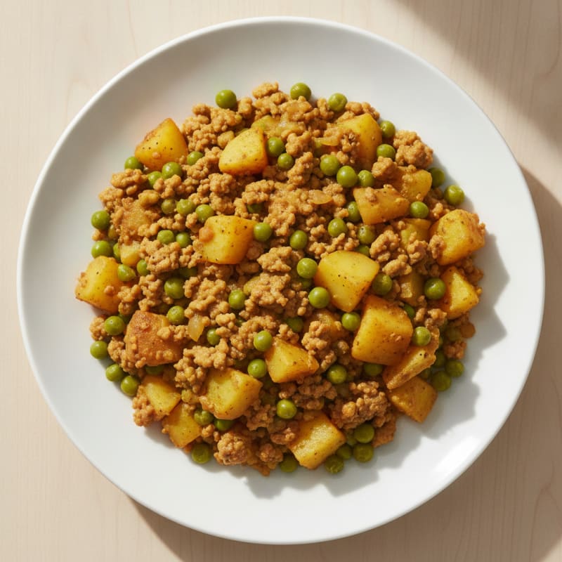 Fragrant Curry Minced Beef with Potatoes and Peas