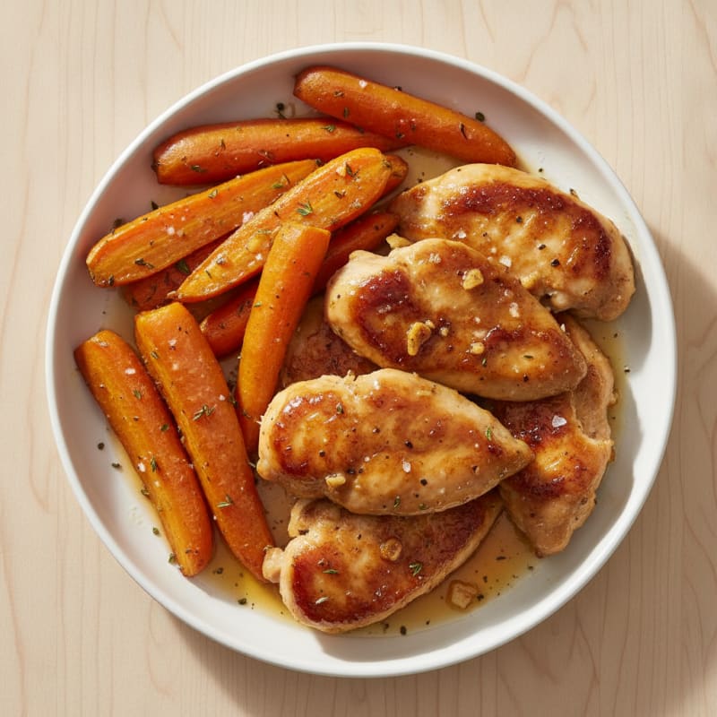 Honey-Glazed Chicken with Roasted Carrots