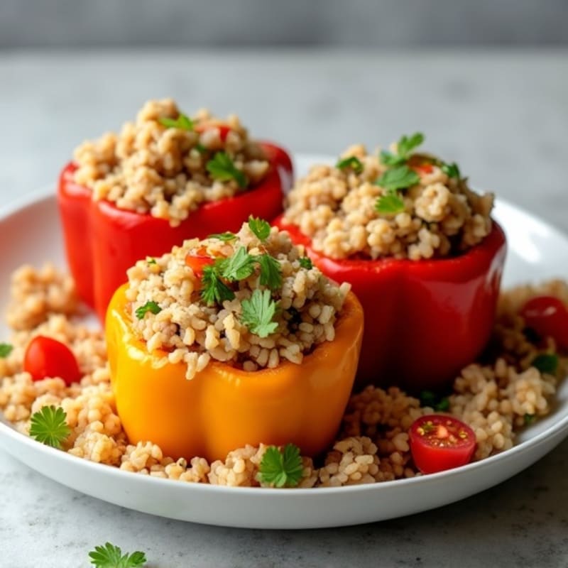 Savory Ground Turkey Stuffed Bell Peppers with Brown Rice