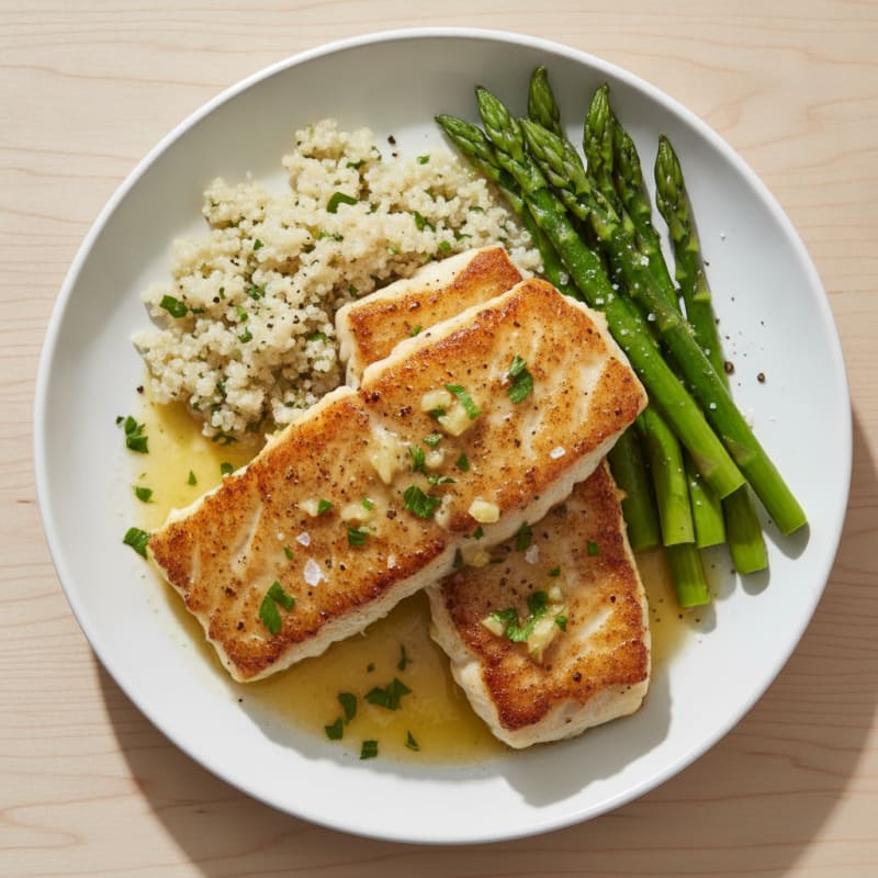 Pan-Seared Cod with Lemon-Herb Sauce