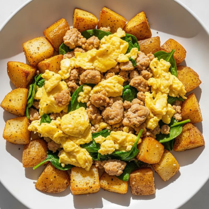 Hearty Scrambled Eggs with Roasted Potatoes