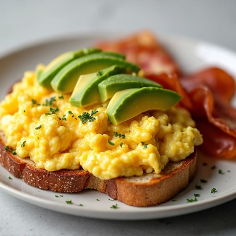 Quick Scrambled Egg and Avocado Toast