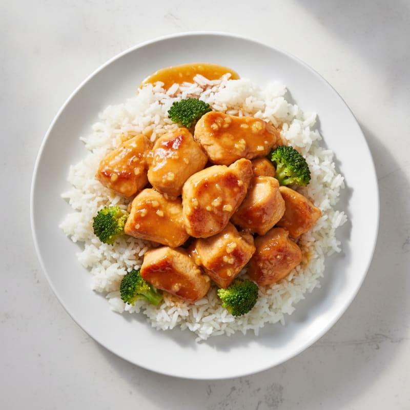 Orange Glazed Chicken with Jasmine Rice